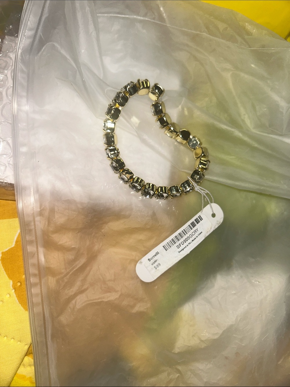 Sorrelli Gold-Tone Bracelet with Clear Crystals